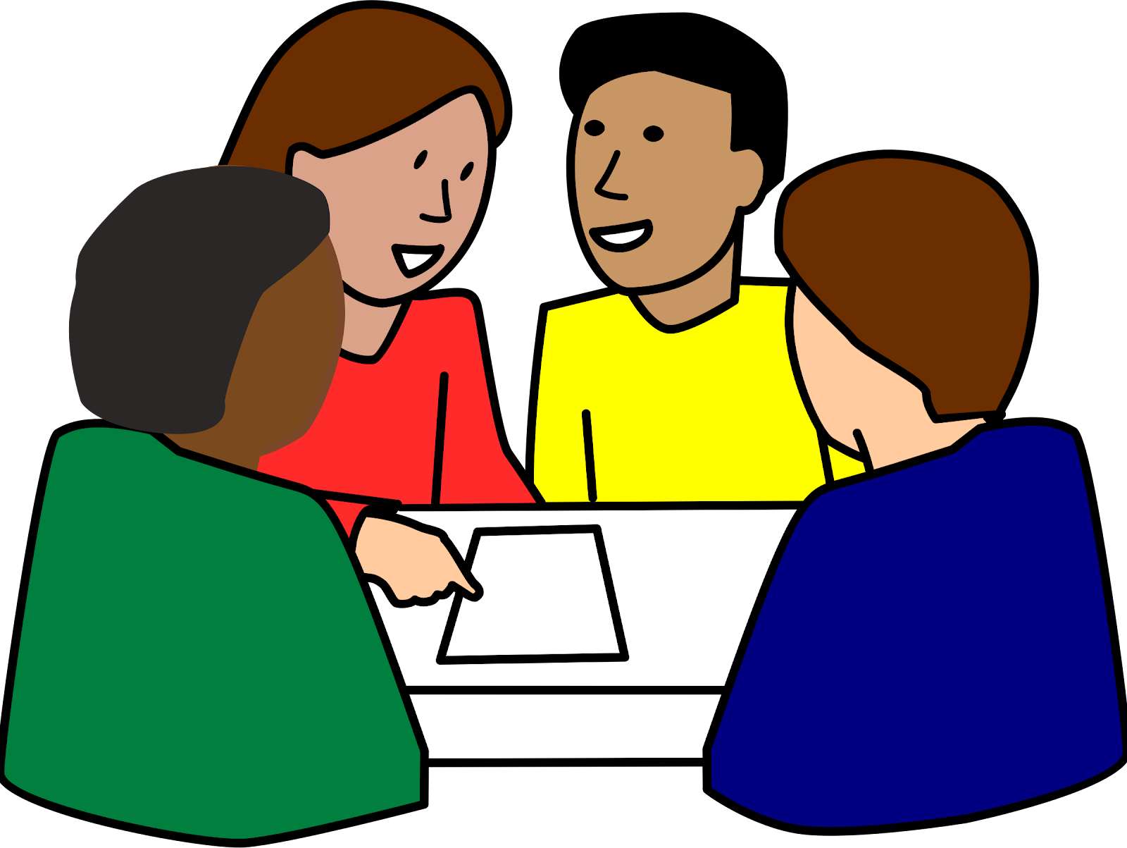 Diverse Group of Students working on project vector clipart - Free ...